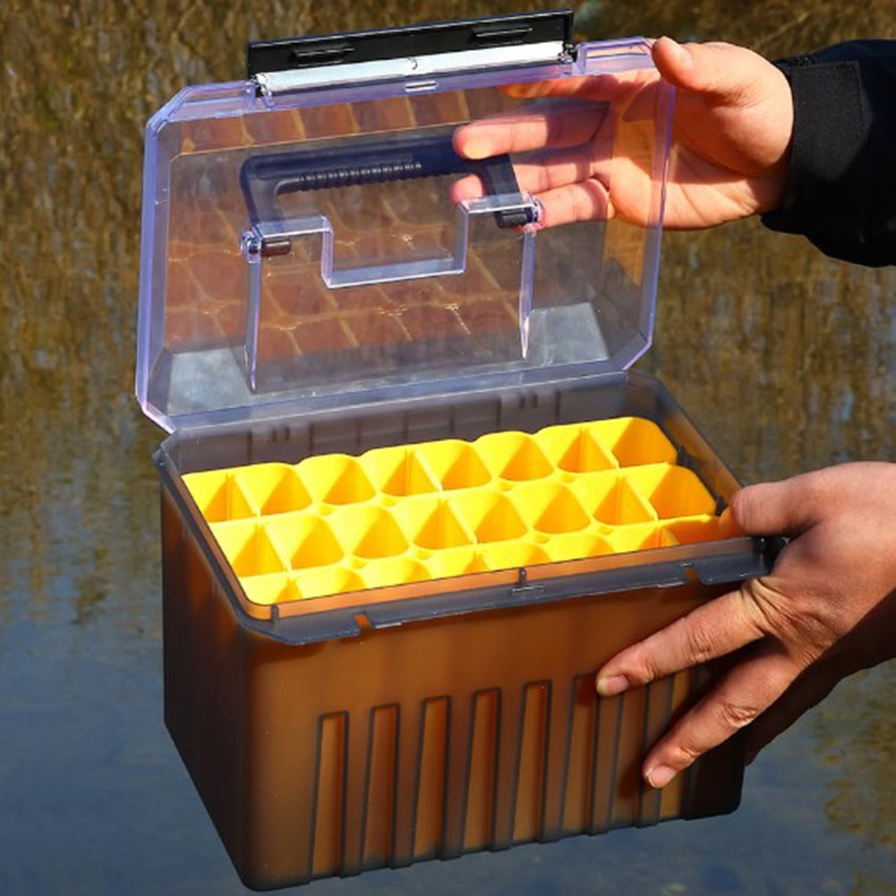 Sportact Fishing Accessories,Fishing Equipment,Fishing Lure Box Baits Hook Container Wooden Bait Shrimp Box Bait Storage Case