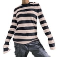 thumbnail image 3 of Basic T Shirts for Women Spring Summer Casual Tees Loose Long Sleeve Crewneck Striped Tops, 3 of 8