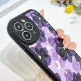 thumbnail image 4 of for iPhone 13 Pro Max Case, Cute Pattern Purple Floral, Screen Protector Camera Protection Lens Lanyard Shockproof Phone Case for Girls Women, 4 of 6