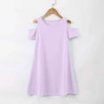 thumbnail image 4 of Little Girl Dress Short Sleeve Tiered Swing A-Line Summer Purple Dresses For Girls Birthday Dresses For Girls Sundress Princess Dress, 4 of 5