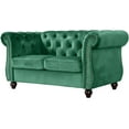 thumbnail image 2 of US Pride Furniture Chester 61 in. Wide Rolled Arm Velvet Modern Straight living Room Loveseat, Green, 2 of 4