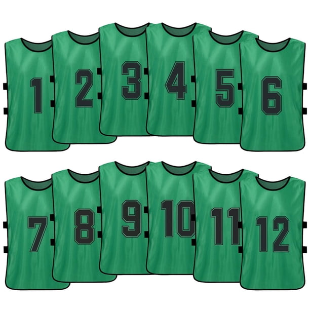 Chaleco 12 PCS Adultos Fútbol Pinnies Jerseys del equipo de fútbol de secado rápido Deportes juvenil Tomshoo Chaleco