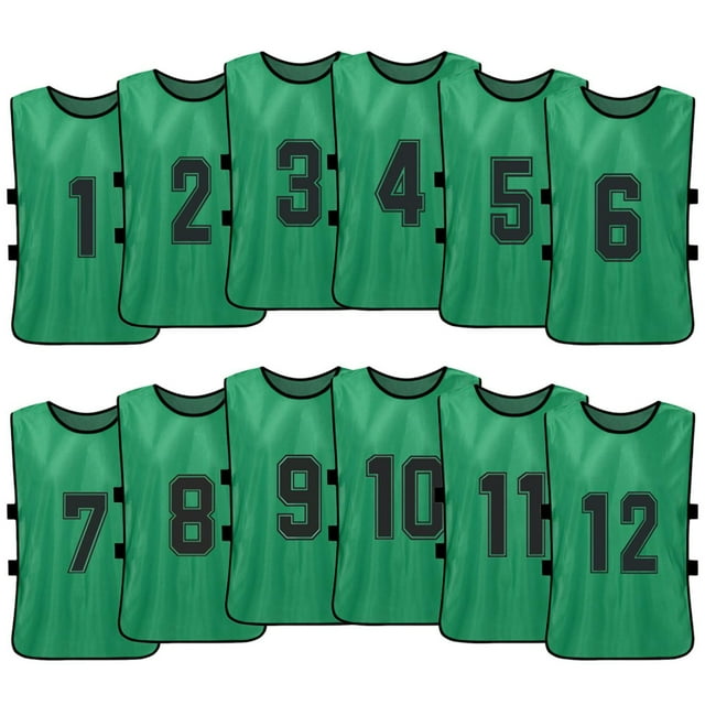 Chaleco 12 PCS Adultos Fútbol Pinnies Jerseys del equipo de fútbol de secado rápido Deportes juvenil Tomshoo Chaleco