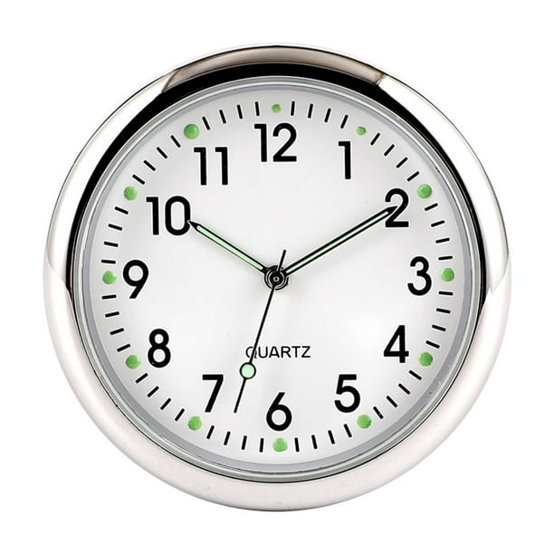 Relojes, relojes de pared, despertadores, relojes de mesa. Reloj fluorescente de 4 pulgadas para salpicadero de coche. Mini reloj para coche. Se adhiere al salpicadero y la ventilación del coche.