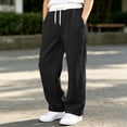 thumbnail image 6 of Ohufall 5-15T Student Boys Girls Sweatpant Straight Leg Elastic Waist Sweatpants Pockets Solid Color Casual Trousers, 6 of 6