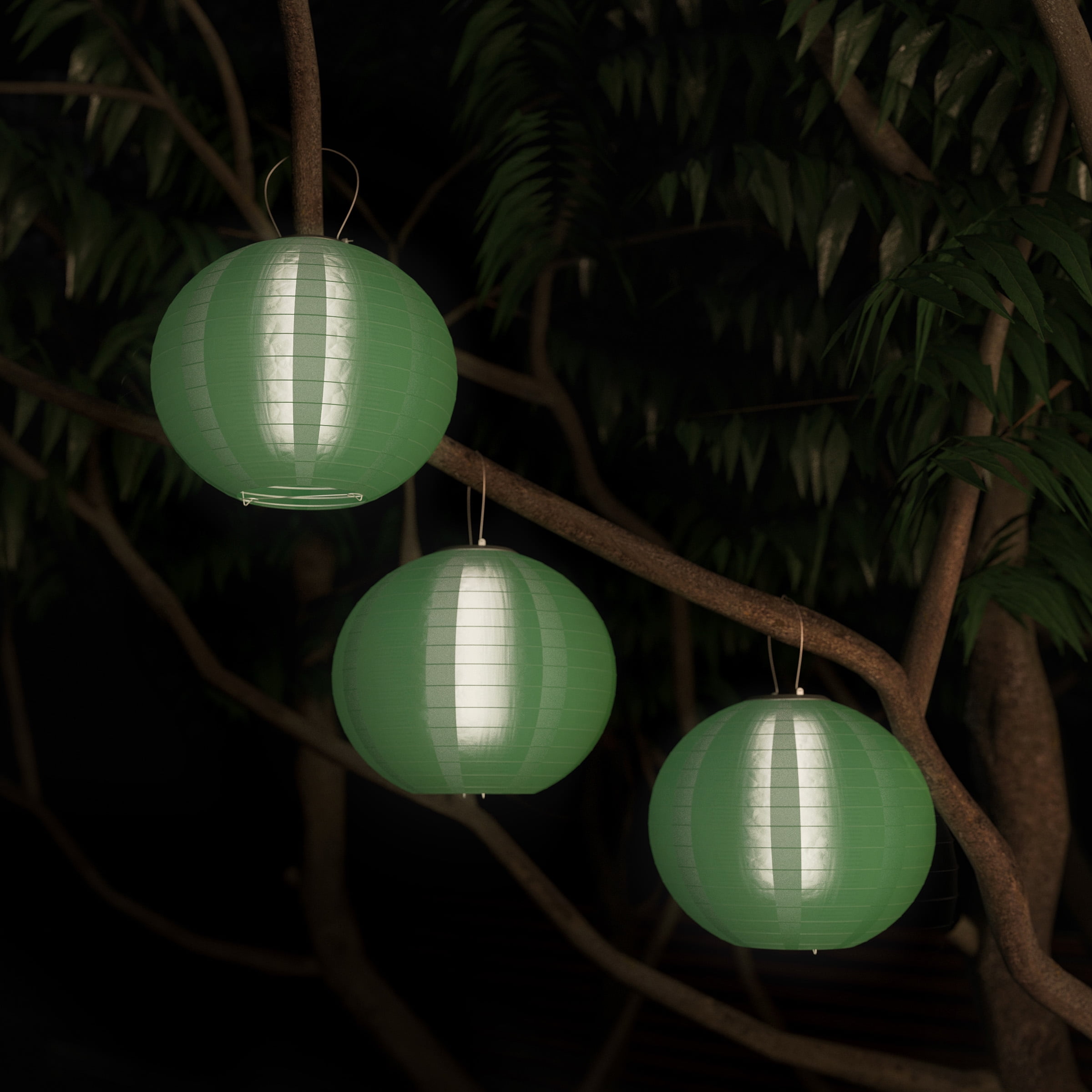 Chinese Lanterns Hanging Fabric Lamps With Solar Ed Led Bulbs Chinese Lanterns Hanging Fabric Lamps With Solar Ed Led Bulbs And Hooks Perfect For Patio Trees Or Porch By Pure Garden Set Of 3 Blue