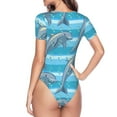 thumbnail image 4 of Easygdp Dolphin Women's One-Piece Swimsuit Slim Fit Crew Neck Bodysuit Athletic Swimwear with Concealed Buckle - Medium, 4 of 9