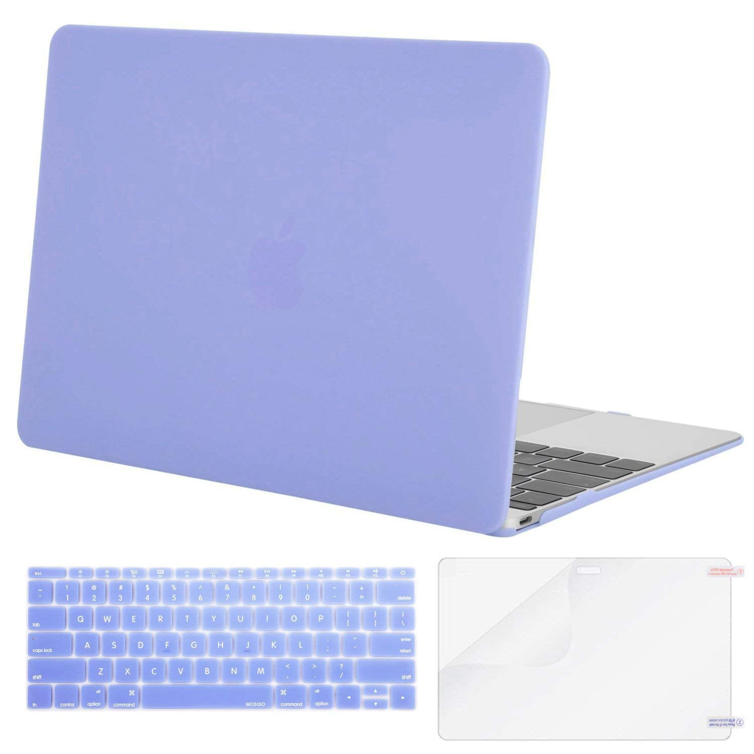 Newest Version 2017/2016/2015 MOSISO Plastic Hard Shell Case & Keyboard Cover & Screen Protector Compatible MacBook 12 Inch Retina Display A1534 Crystal Clear 