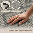 thumbnail image 6 of ODIKA 9'x12' Washable Area Rug Beige Geometric Symmetrical Column Earthy Palette Large Boho for Dining Room, Basement, Office, Non-Slip Chair-Friendly, 6 of 7