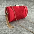 thumbnail image 5 of Handheld Women's Evening Clutch Bags Silk Satin Party Handbags Bridal Wedding Purses with Tassel Pendant,Red, 5 of 10