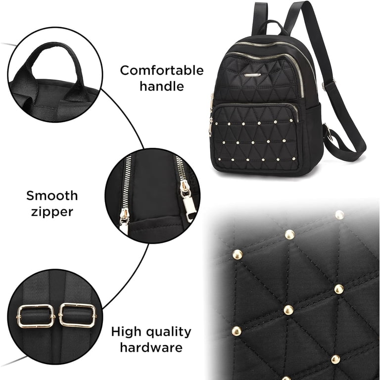 7466 Foldable Mini Backpack – Lightweight Quilted & Waterproof Travel Bag Mini Backpack for Women Nylon Travel Purse Small Anti Theft  main image 4