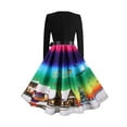 thumbnail image 3 of Gvmfive Women Vintage Christmas Swing Dress Long Sleeve Party Skater Dress Plus Size, 3 of 4