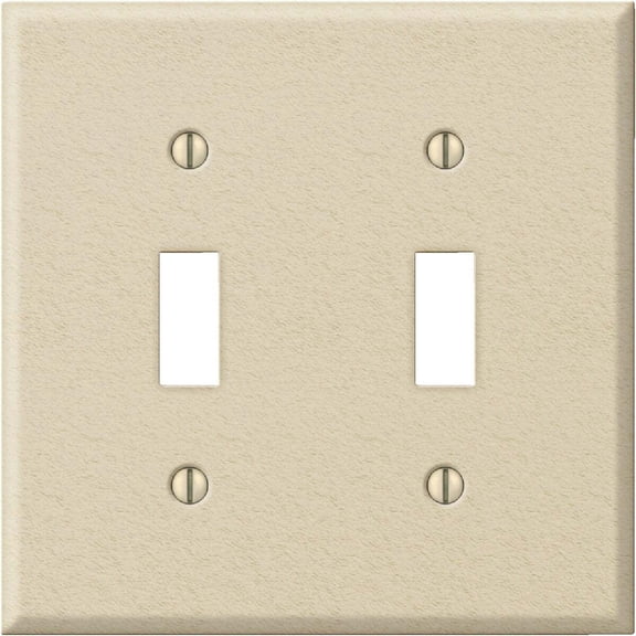 Amerelle C982TTIV 2 Toggle Pro-Ivory Wrinkle Stamped Steel Wall Plate