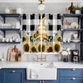 thumbnail image 2 of Curtains 84 Inches Long 2 Panels, Yellow Dwarf Grommets Window Treatment Curtain, Sunflower Hat Bee Black White Plaid Thermal Curtains Drapes for Living Room/Bathroom, 2 of 9