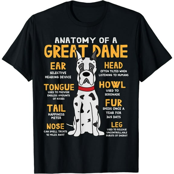 Great Dane Anatomy Funny Dog Mummy Dad Gift T-Shirt