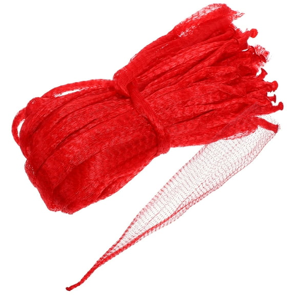 unbranded 50 Pcs Outdoor Fruit Mesh Bags Storage for Eggs Shopping Red