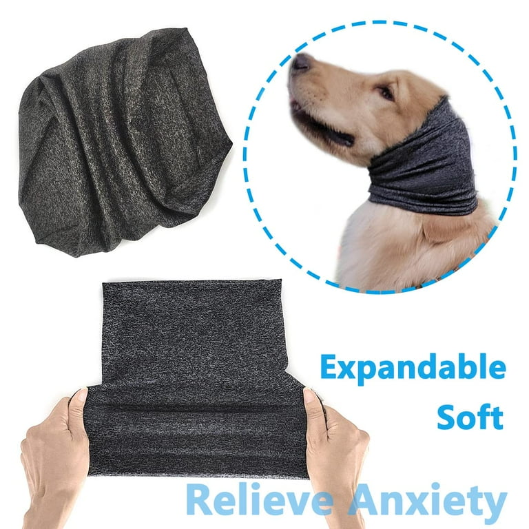 Easy Joy Ear Wrap for Dogs and Cats, Noise-Reducing and Warm, Gray
