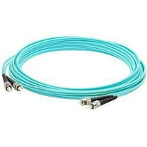 AddOn 2m ST to ST Aqua OM3 Duplex OFNR Riser-Rated Fiber Patch Cable