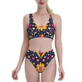 thumbnail image 2 of Picia Cinco De Mayo Floral Women's High Waisted Bikini Scoop Neck Swimsuit Two Pieces Bathing Suit-Medium, 2 of 8