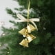 thumbnail image 1 of Adorno navideño con forma de campana y lazo | Adorno colgante de plástico rojo, dorado y plateado para árbol de Navidad | Accesorio para coche | Decoración navideña ligera de 20 cm | Idea de regalo, 1 of 6