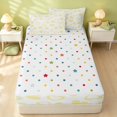 thumbnail image 4 of Erosebridal Lovely Hearts Zipper Full Size Comforter Sets with Fitted Sheet and 2 Pillowcases, Cute HeartZipper Bedding Set, Polka Dots Reversible, Pale Yellow, Polka Dots Reversible, 4 of 7