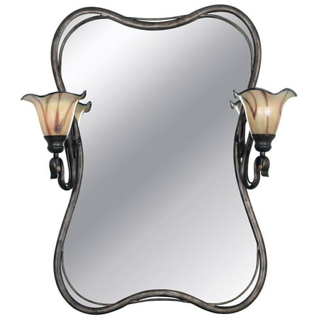 Kenroy Home Inverness 2-Light Vanity Mirror, Tuscan Silver