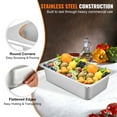 thumbnail image 4 of VEVOR 6 Pack Steam Table Pans 20.9 x 12.8 x 5.9 Inch Deep Steam Table Pan Full Size 20.5L Deep Food Container Stainless Steel Oven Tray Hotel Pans Anti-Jam Steam Table Food Pan, 4 of 9