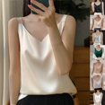 thumbnail image 4 of GA WEIHUA Satin Tank Tops for Women Casual Dressy V Neck Silk Basic Cami Camisoles Summer Tanks Shirt(White,S), 4 of 4