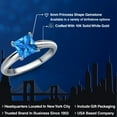 thumbnail image 2 of Gem Stone King 10K White Gold Fancy Blue Zirconia Solitaire Engagement Ring for Women | 1.24 Cttw | Princess 6MM | Gemstone Birthstone | Size 9, 2 of 6