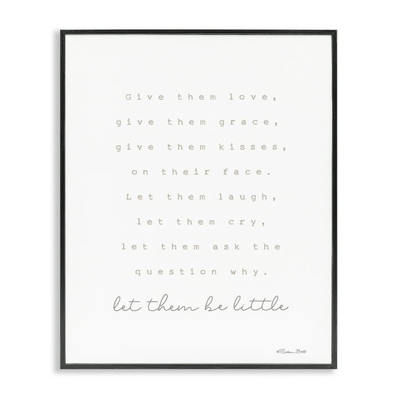 Stupell Industries Let Them Be Little Typography Painting Black Framed Art Print Wall Art, 11 x 14