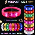 thumbnail image 4 of 40-Pack Voice-Activated LED Vibrating Light-Up Wristbands, 8 Vibrant Colors (5 Each), 3 Brightness Modes (Fast Flash/Slow Flash/Steady Light) - Reusable Silicone Glow Bracelets for Night Runs,, 4 of 5