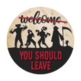 thumbnail image 1 of Halloween Welcome Sign Backdrop Hanging Sign Wooden Board Wall Decor for Porch, 1 of 9