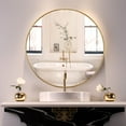 thumbnail image 3 of WallBeyond 24 Inch Aluminium Frame Round Wall Mirror for Bathroom, Bedroom, Living Room, Entrance, Vanity Mirror, Gold, 3 of 8
