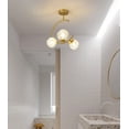 thumbnail image 3 of ADISUN Modern Ceiling Light Gold Flush Mount Lights 3 Glass Lampshades Mid-Century Brass Semi Ceiling Lighting Fixture for Kitchen Island Dining Bedroom Entryway, 3 of 10