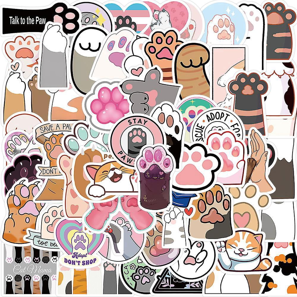 Sticker Patte Chat autocollant 61 Pices Pattes De Chatgraffiti Stickers Pour Portable ...
