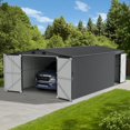 thumbnail image 1 of Sunjoy 13 ft. x 20 ft. Outdoor Storage Shed, Carport, Dark Grey, 1 of 11