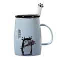 thumbnail image 1 of Ceramic Mug Cartoon Animal Printed Milk Mug Tea Mug Coffee Mug with Lid & Spoon, 1 of 10