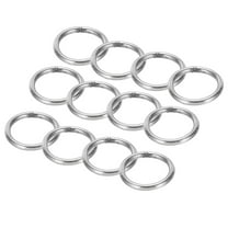 Uxcell 1" Metal O Rings, 12 Pcs 304 Stainless Steel Smooth Round Rings for Bags, Belts, 3mmx25mm