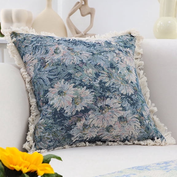 SOGA 19.7 in Floral Needlepoint Pillow – Shabby Chic Decorative Cushion for Couch & Bed