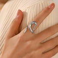 thumbnail image 3 of shiyou-Chunky Gold Rings for Women Non Tarnish Irregular Statement Thumb Rings for Women Adjustable Chunky Jewelry, 3 of 4