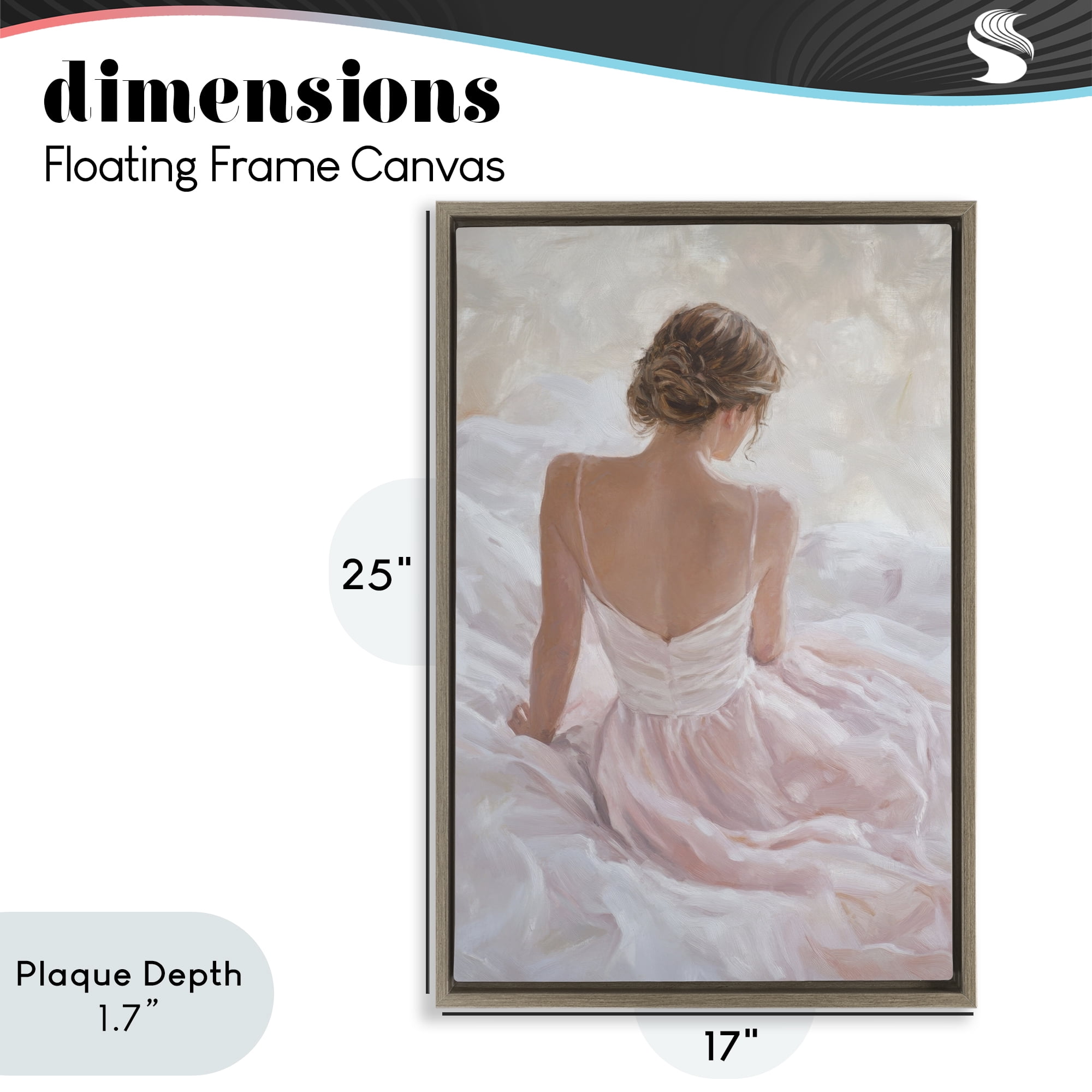 Stupell Industries Quiet Reflection in Pastel Pink Brown Framed Floater Canvas Wall Art, design by Petal Prints Design