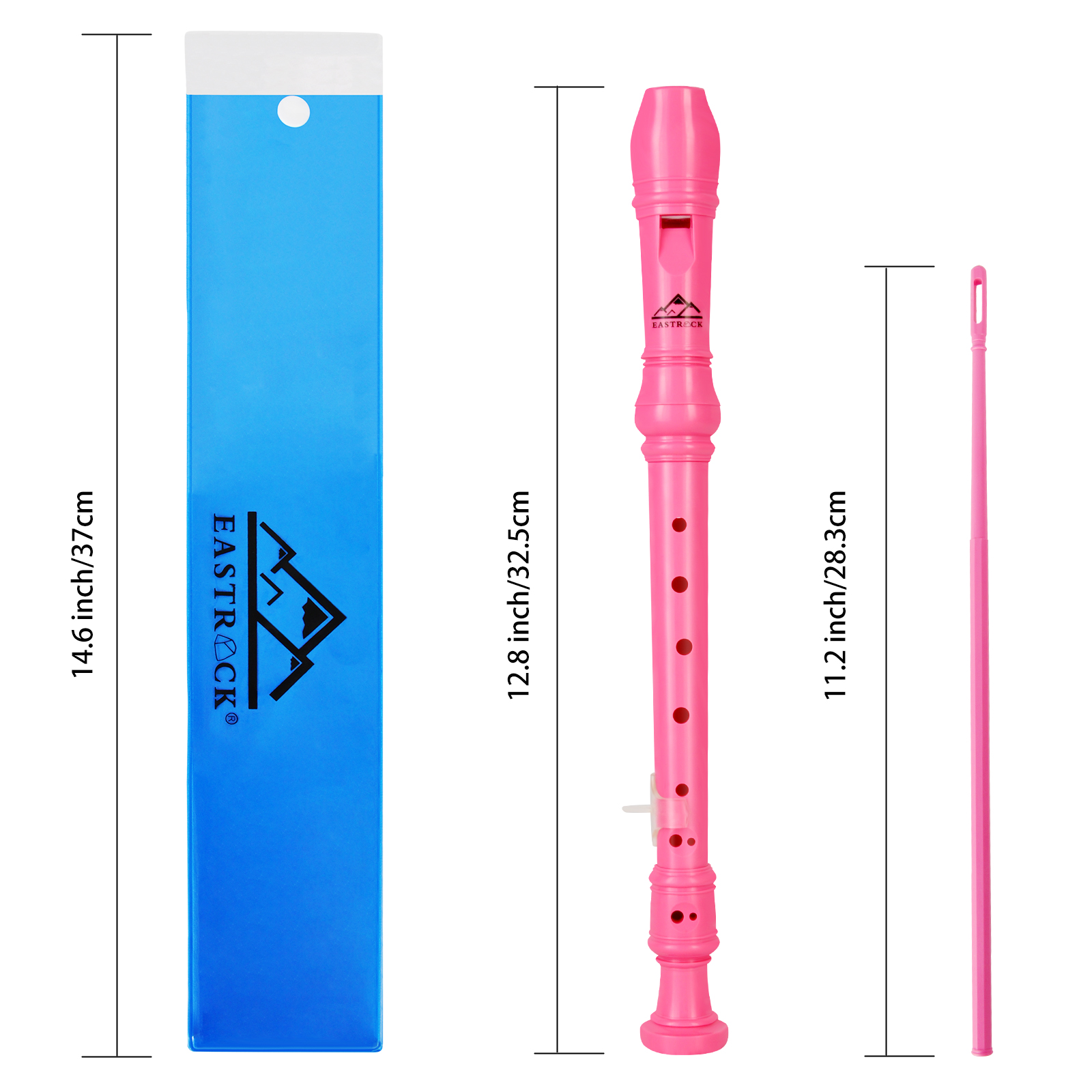 EastRock Soprano Recorder Pink with Cleaning Rod photo 2