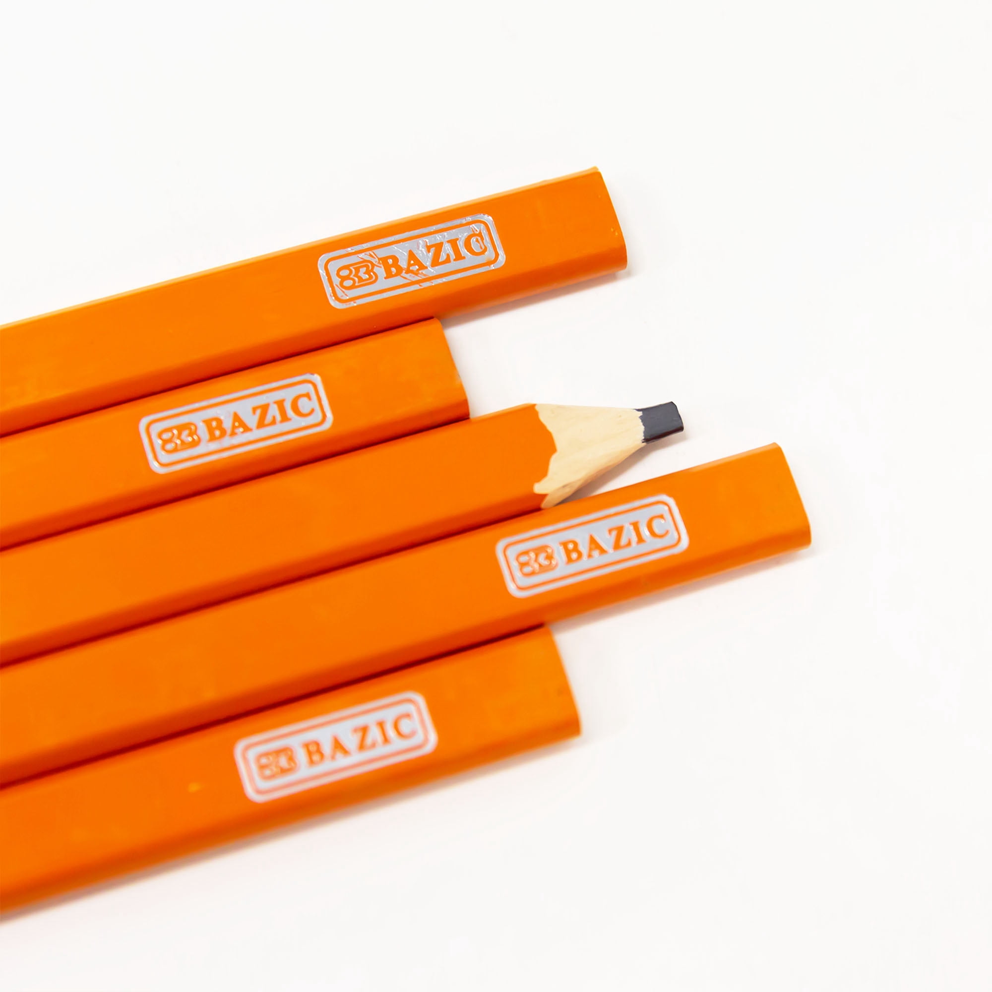 BAZIC Carpenter's Wood Pencils, Jumbo Oval Shape Pencils, (5/Pack), 24-Pack