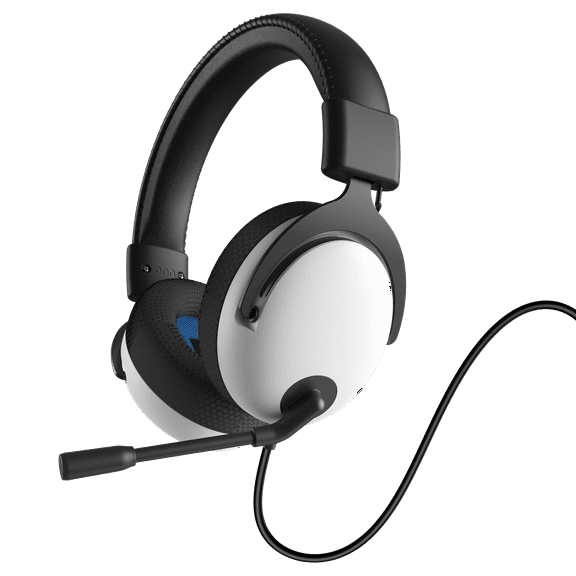 onn Wired Gaming Headset Compatible with PlayStation PS4 and PS5, Black and White