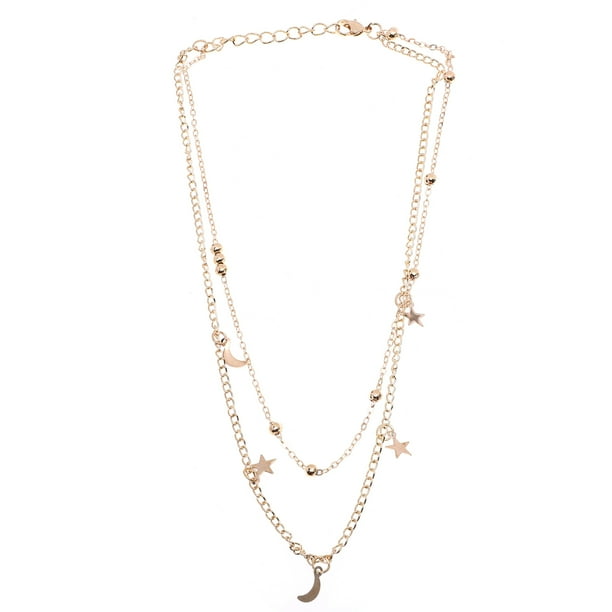 Luna cuelga collar estrella encanto gargantilla clavícula joyería aleación cuello colgante