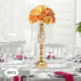 thumbnail image 2 of 6 Pcs Crystal Flower Stand Wedding Road Lead Tall Flower Holders Centerpiece Crystal Metal Flower Vase for Reception Tables Wedding Supplies Gold, 2 of 13
