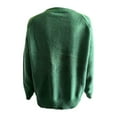 thumbnail image 5 of Fartey Chandails d'Automne pour Femmes Classique à Manches Longues Col Ras du Cou Chandail Tricoté Chandail en Tricot Duveteux Chandails à Imprimé Mignon Chandails Chauds d'Hiver Vert Armée P-2TG, 5 of 5