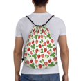 thumbnail image 2 of Kdxio Strawberry Print Drawstring Backpack Bag,Waterproof Draw String Back Sack, Gym Drawstring Bags Swim Bag For Unisex, 2 of 9