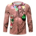 thumbnail image 4 of Oversized Shirts for Men Long Sleeve Round Neck Christmas Special Print Mens Clothing,Khaki,M, 4 of 4