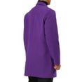 thumbnail image 3 of INSPIRE CHIC Men's Coat Notched Lapel Single Breasted Mid-Weight Long Sleeve Coat 2XL Purple, 3 of 7